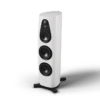 Linn 360 floorstanding speakers in Alpine White and black