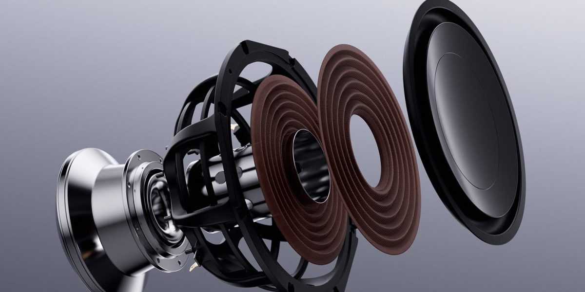 Exploded view of Linn Pistonik motor system and drive unit components